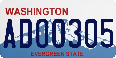 WA license plate ADO0305