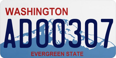 WA license plate ADO0307