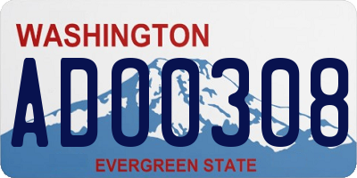 WA license plate ADO0308
