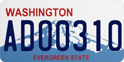 WA license plate ADO0310