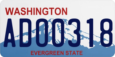 WA license plate ADO0318