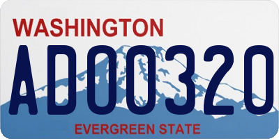 WA license plate ADO0320