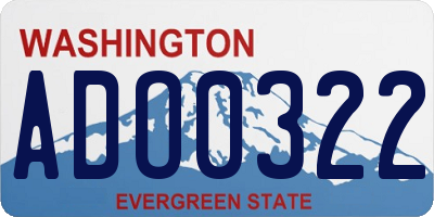 WA license plate ADO0322