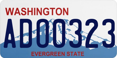 WA license plate ADO0323