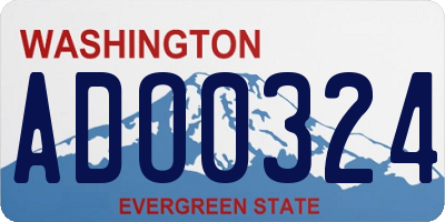 WA license plate ADO0324
