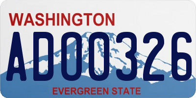 WA license plate ADO0326