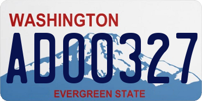 WA license plate ADO0327