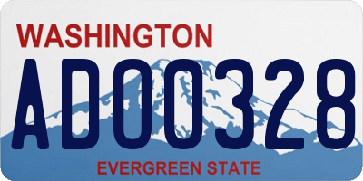WA license plate ADO0328