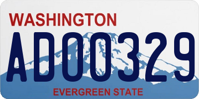 WA license plate ADO0329