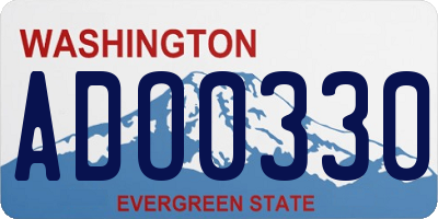 WA license plate ADO0330