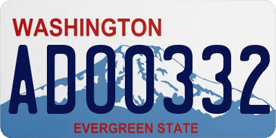 WA license plate ADO0332