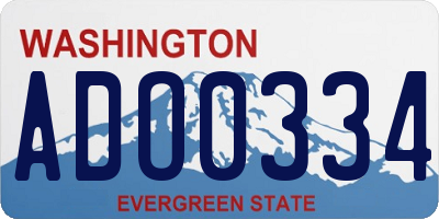 WA license plate ADO0334