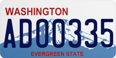 WA license plate ADO0335