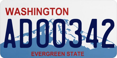 WA license plate ADO0342