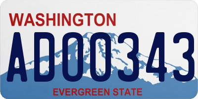 WA license plate ADO0343