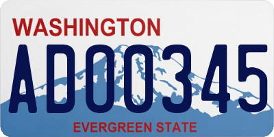 WA license plate ADO0345