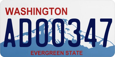 WA license plate ADO0347