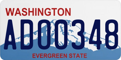 WA license plate ADO0348