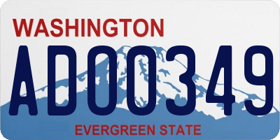 WA license plate ADO0349