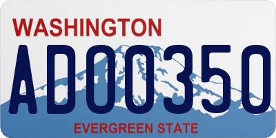 WA license plate ADO0350