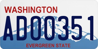 WA license plate ADO0351