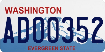 WA license plate ADO0352