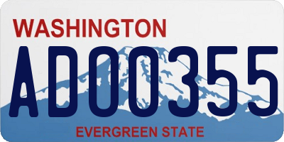 WA license plate ADO0355