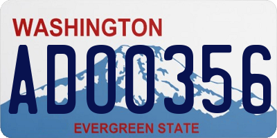 WA license plate ADO0356