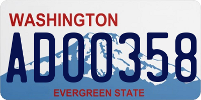 WA license plate ADO0358