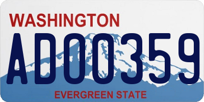 WA license plate ADO0359