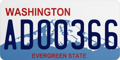WA license plate ADO0366