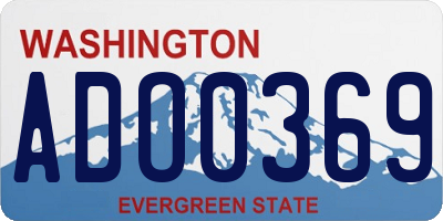 WA license plate ADO0369