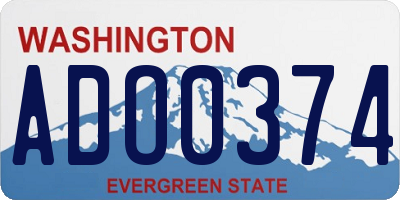WA license plate ADO0374