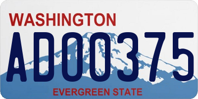 WA license plate ADO0375