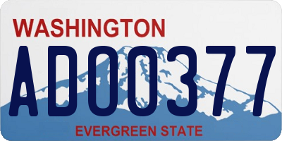 WA license plate ADO0377
