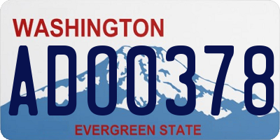 WA license plate ADO0378