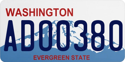 WA license plate ADO0380