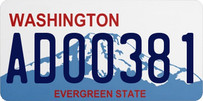 WA license plate ADO0381