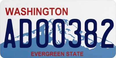 WA license plate ADO0382