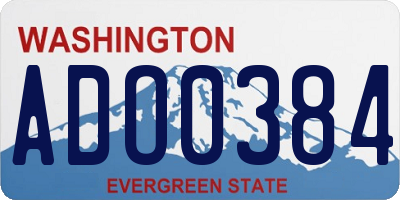 WA license plate ADO0384