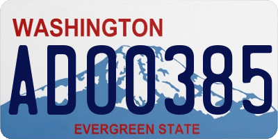 WA license plate ADO0385