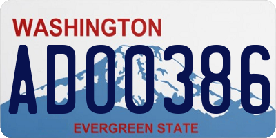 WA license plate ADO0386