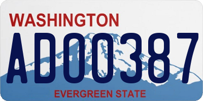 WA license plate ADO0387