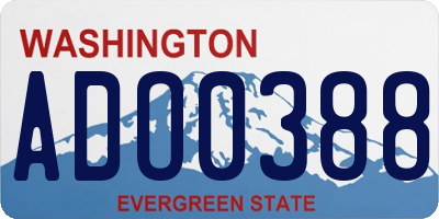 WA license plate ADO0388