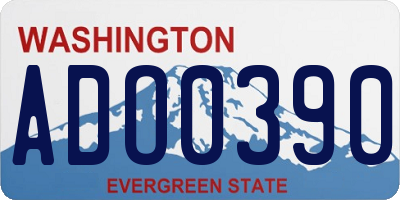 WA license plate ADO0390