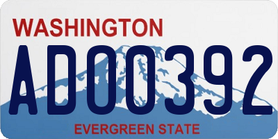 WA license plate ADO0392
