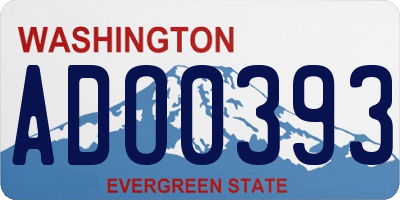 WA license plate ADO0393