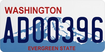 WA license plate ADO0396
