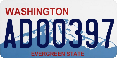 WA license plate ADO0397