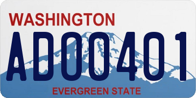 WA license plate ADO0401